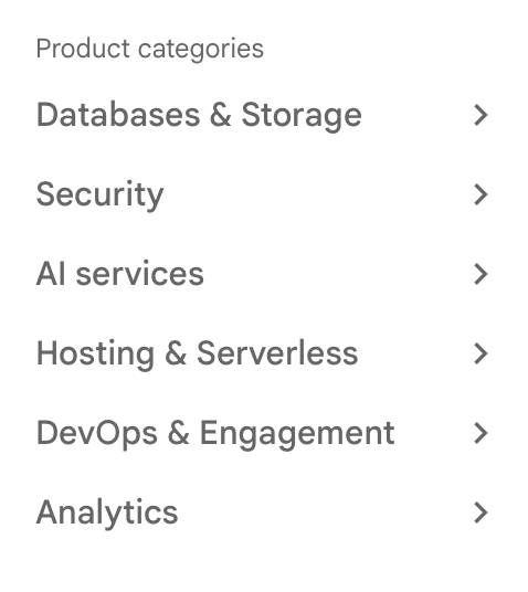 Firebase console — Build menu (Firestore, Storage, Auth, etc.)