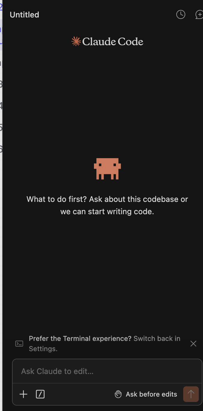 Cursor chat / agent panel for prompts